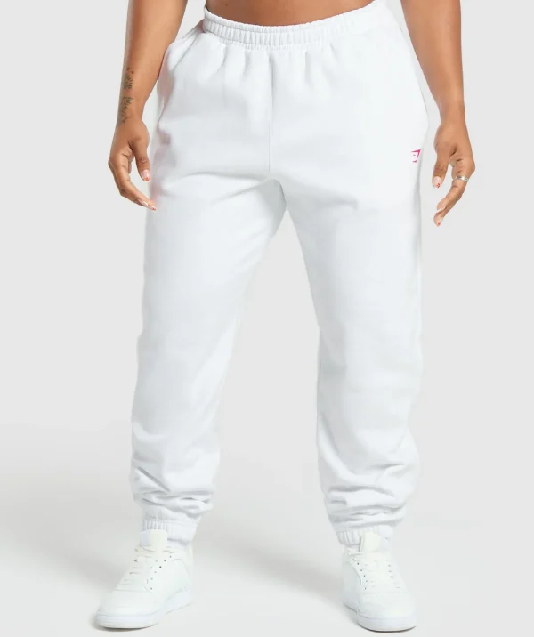 Outlet Gymshark Barbell Hearts Oversized Joggers White