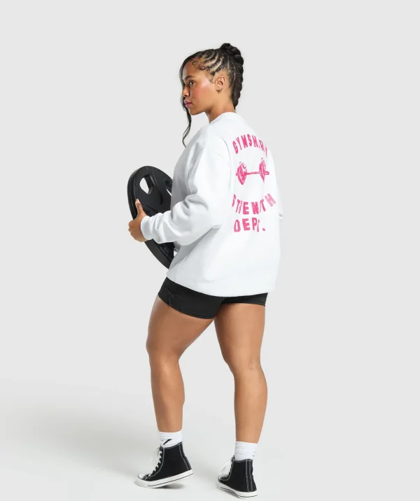 Best Gymshark Barbell Hearts Oversized Sweatshirt White