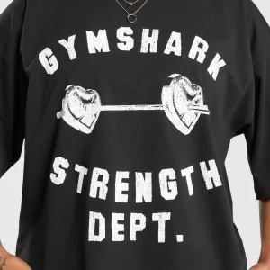 Outlet Gymshark Barbell Hearts Oversized T-Shirt Black