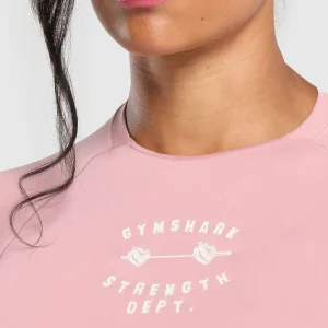 Hot Gymshark Barbell Hearts Seamless Baby Tee LightPink