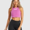 Best Gymshark Block Crop Tank ShellyPink