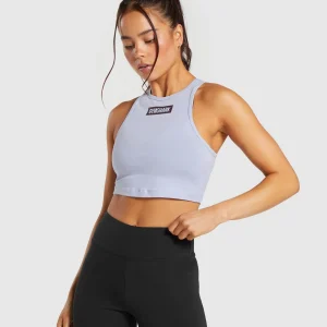 New Gymshark Block Crop Tank SilverLilac