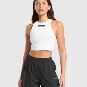 Best Gymshark Block Crop Tank White