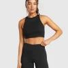 Sale Gymshark Block Crop Tank Black