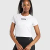 Hot Gymshark Block Crop Top White