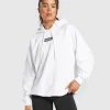 Outlet Gymshark Block Oversized Hoodie White/Black