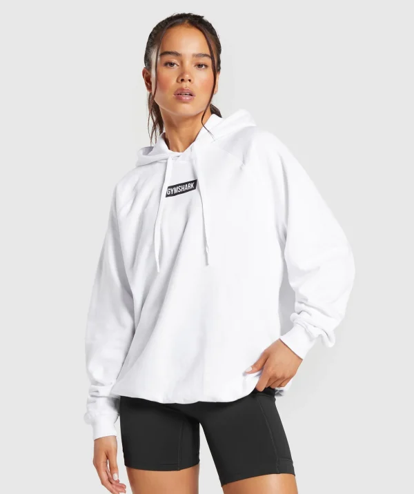 Outlet Gymshark Block Oversized Hoodie White/Black