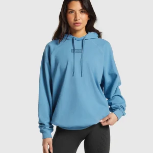 Hot Gymshark Block Oversized Hoodie ClassicBlue