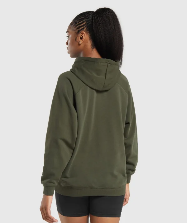 Online Gymshark Block Oversized Hoodie WinterOlive