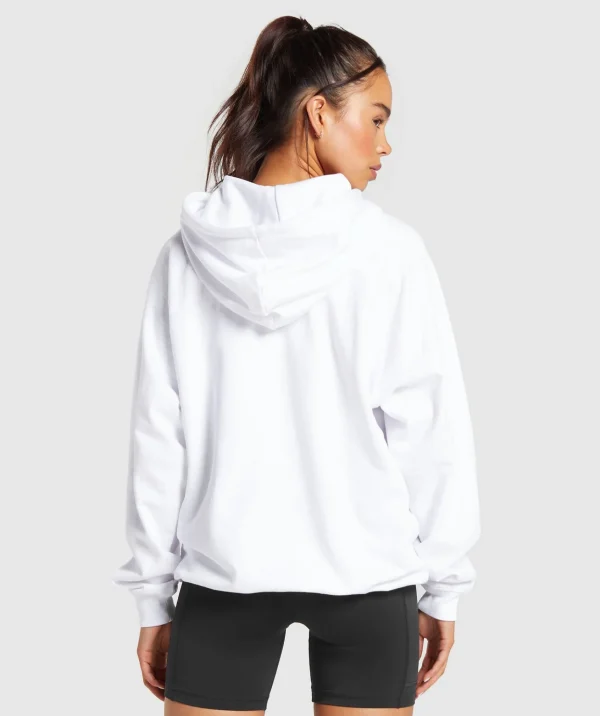 Outlet Gymshark Block Oversized Hoodie White/Black