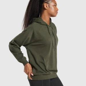 Online Gymshark Block Oversized Hoodie WinterOlive