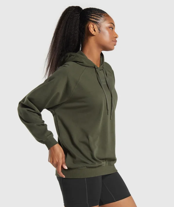 Online Gymshark Block Oversized Hoodie WinterOlive