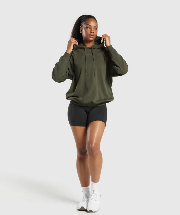 Online Gymshark Block Oversized Hoodie WinterOlive