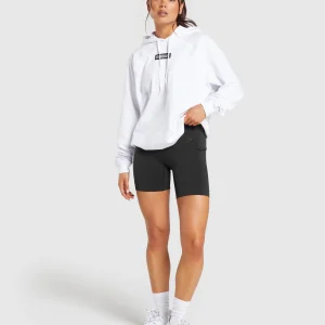 Outlet Gymshark Block Oversized Hoodie White/Black