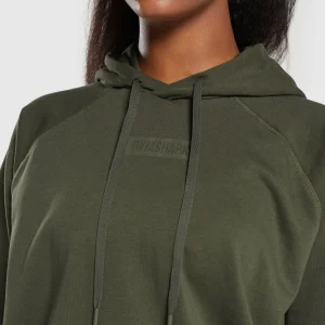 Online Gymshark Block Oversized Hoodie WinterOlive