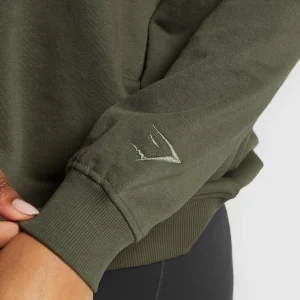 Online Gymshark Block Oversized Hoodie WinterOlive