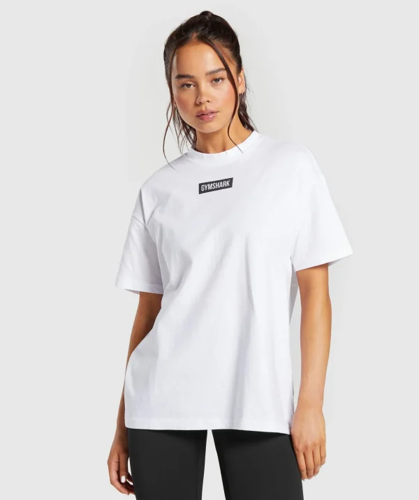 Outlet Gymshark Block Oversized T-Shirt White