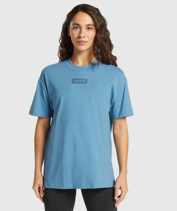 Discount Gymshark Block Oversized T-Shirt ClassicBlue