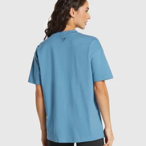 Discount Gymshark Block Oversized T-Shirt ClassicBlue