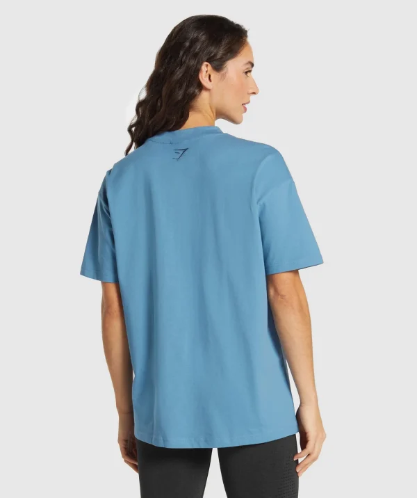 Discount Gymshark Block Oversized T-Shirt ClassicBlue