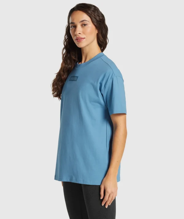 Discount Gymshark Block Oversized T-Shirt ClassicBlue