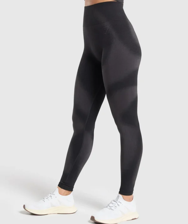 New Gymshark Blur Seamless Leggings Black/AsphaltGrey