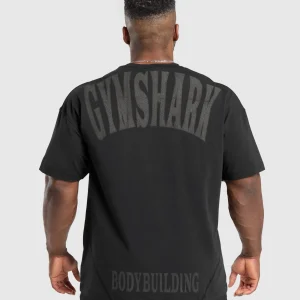 Online Gymshark Bodybuilding Graphic Short Sleeve T-Shirt Black/AsphaltGrey