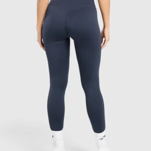 Sale Gymshark Bonded Waistband Leggings HeavyBlue