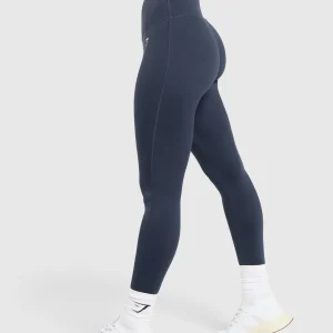 Sale Gymshark Bonded Waistband Leggings HeavyBlue