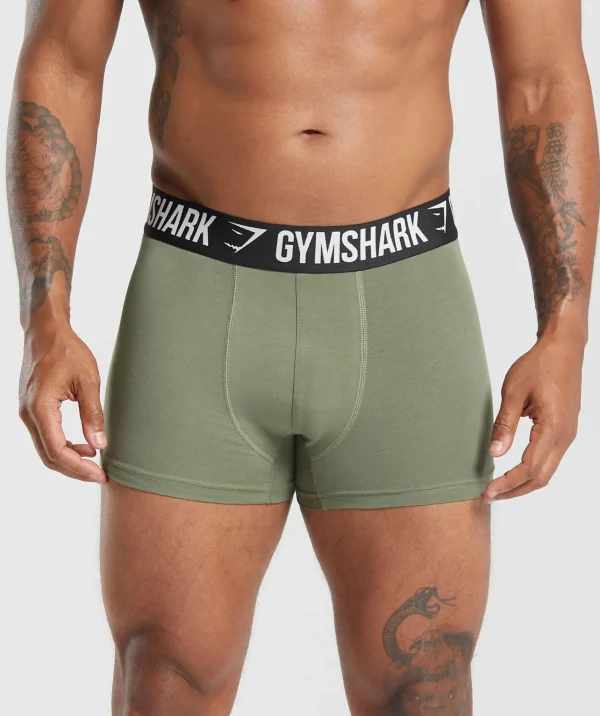 Online Gymshark Boxer Brief 3PK UtilityGreen/CargoBlue/RepsRed