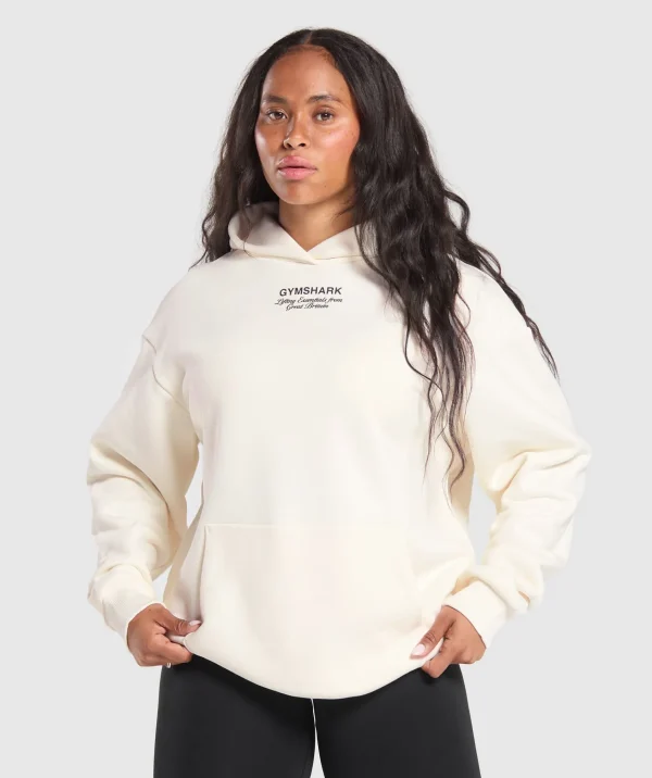 Clearance Gymshark British Iron Heavyweight Hoodie SoftWhite