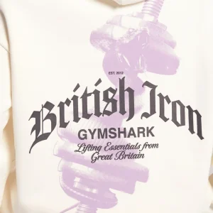 Clearance Gymshark British Iron Heavyweight Hoodie SoftWhite