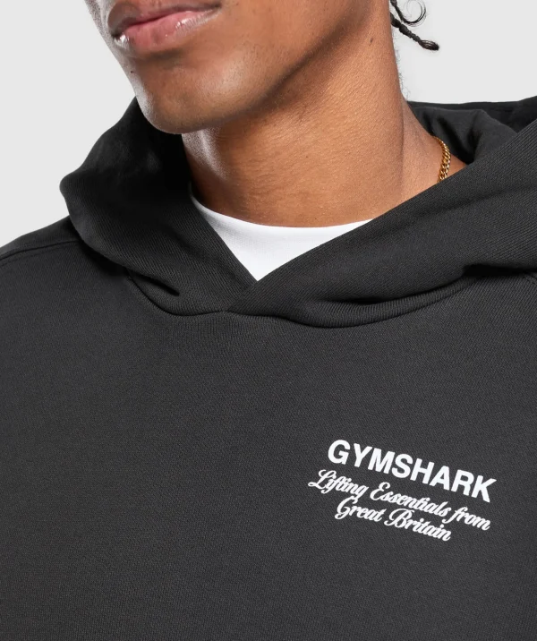 Outlet Gymshark British Iron Hoodie Black