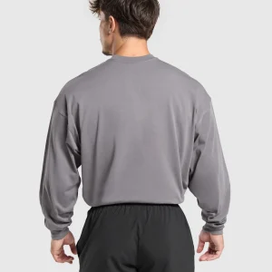 Fashion Gymshark British Iron Long Sleeve T-Shirt BrushedGrey