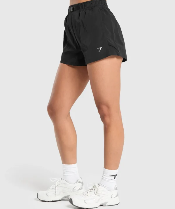 Outlet Gymshark Buckle Waisted Shorts Black