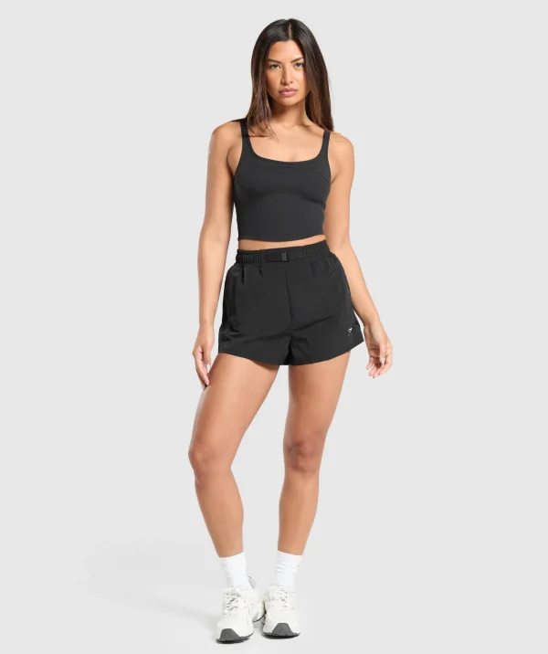 Outlet Gymshark Buckle Waisted Shorts Black