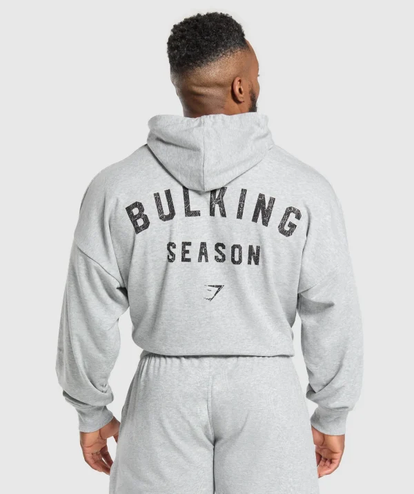 Fashion Gymshark Bulking Season Hoodie LightGreyCoreMarl