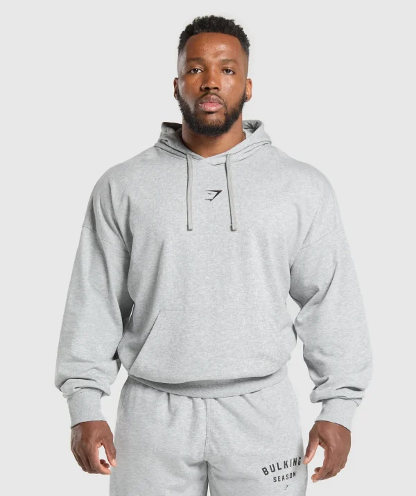 Fashion Gymshark Bulking Season Hoodie LightGreyCoreMarl