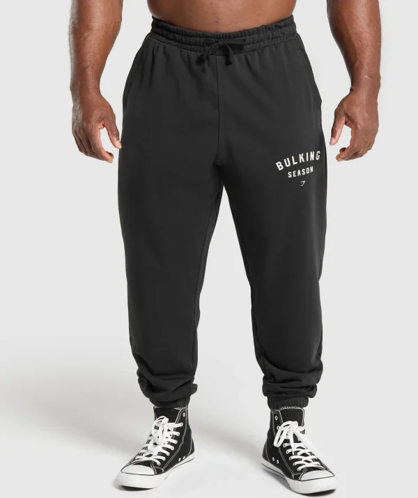 Hot Gymshark Bulking Season Joggers Black