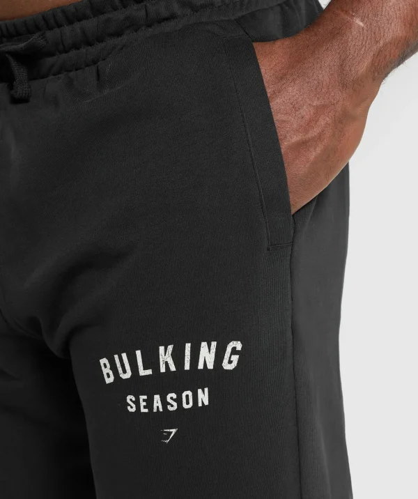 Hot Gymshark Bulking Season Joggers Black