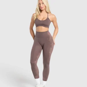 Fashion Gymshark Caged Seamless Leggings Purple/Brown