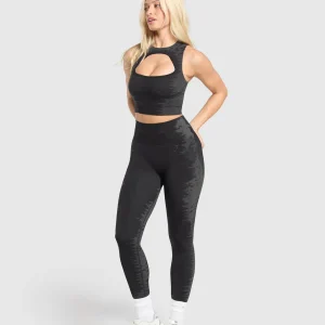 Outlet Gymshark Caged Seamless Leggings Black/GraphiteGrey