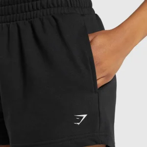 Sale Gymshark Care Label Graphic Brushed Shorts Black