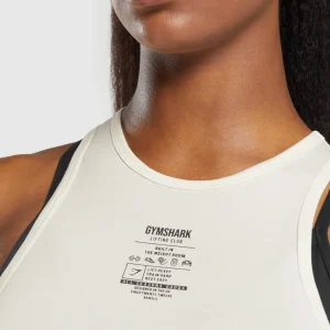 New Gymshark Care Label Graphic Cropped Tank SoftWhite