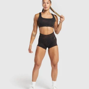 Sale Gymshark Check Seamless Washed Sports Bra Black