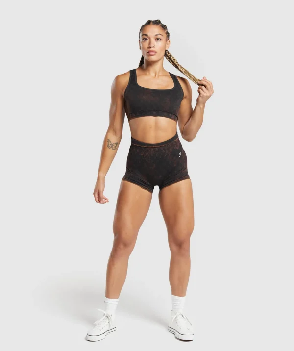 Sale Gymshark Check Seamless Washed Sports Bra Black