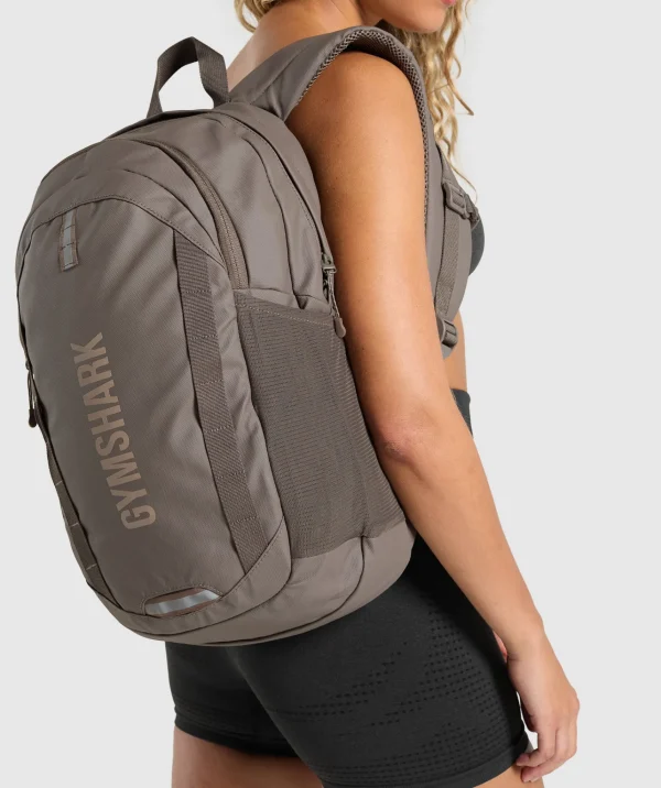 Outlet Gymshark Coated Pursuit Backpack CamoBrown/CementBrown