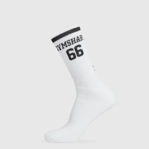 Best Gymshark Collegiate Graphic Crew Sock White