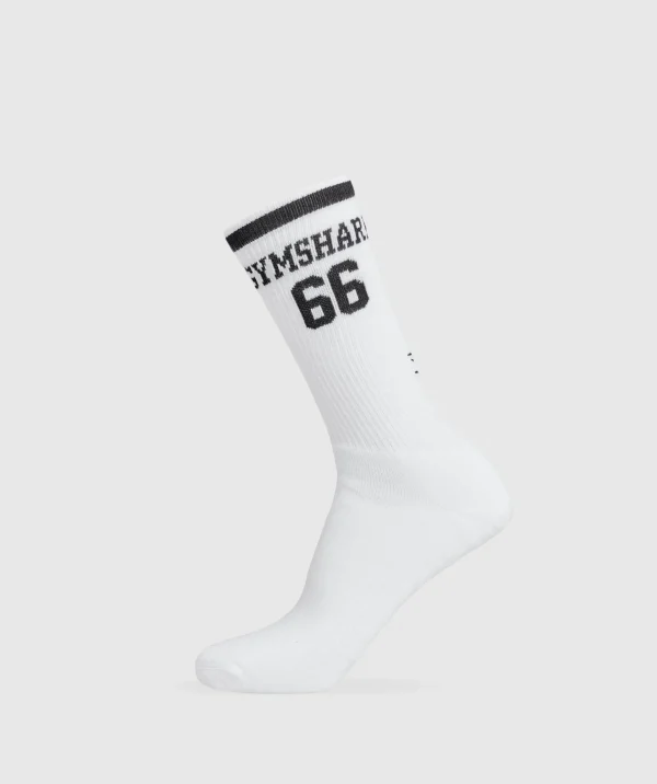 Best Gymshark Collegiate Graphic Crew Sock White