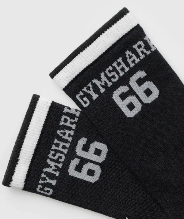 Best Gymshark Collegiate Graphic Crew Sock Black